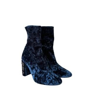 Samuele Failli Women’s 38.5 Velvet Studded Bea Heeled Boots Made in Italy 90 EUC